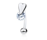 CZ Heart S316L Intimate Piercing INTP-06